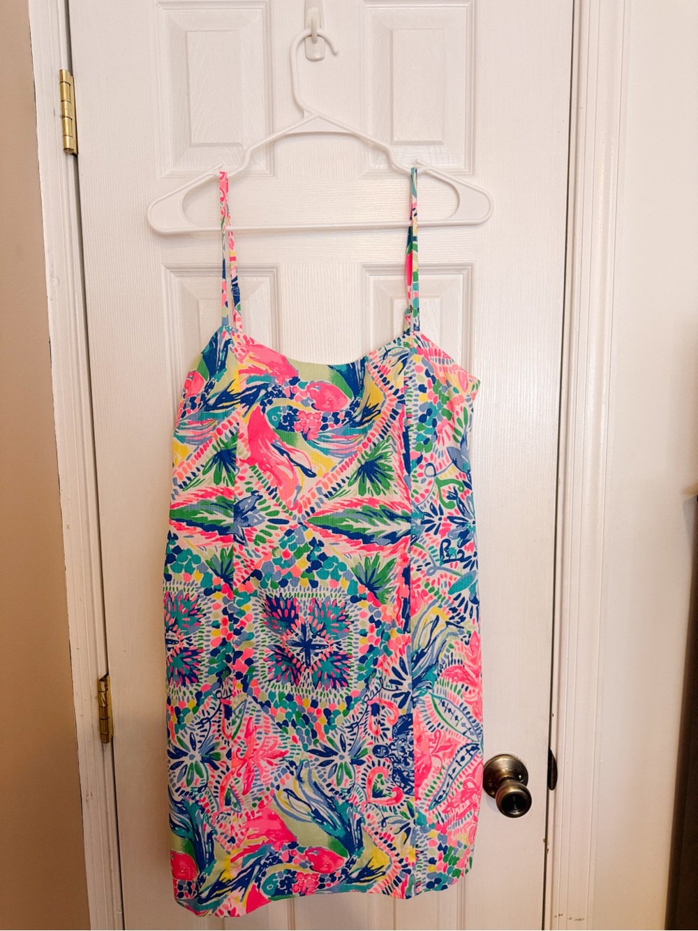 Lilly Pulitzer Girls' Neon Pink & Blue Floral Tank Dress